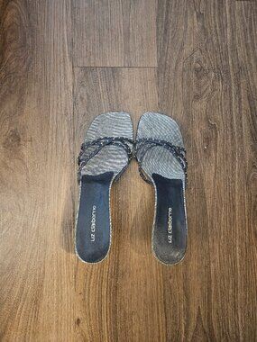 Y2k Liz Claiborne Strappy Denim Sandal Heels Womens 8.5M